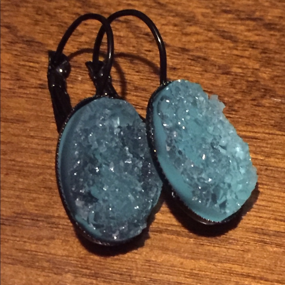 ☀️ Ocean Blue Druzy Dangle Earrings